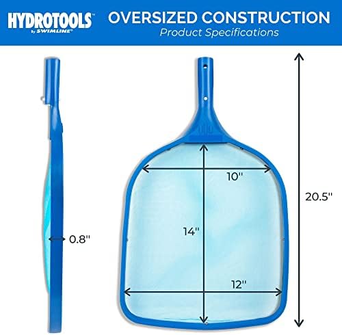 Swimline HYDROTOOLS 8025 Aluminum Reinforced Leaf Skimmer Net Head Cleaner For Swimming Pool Spa Fountain Pond Hot Tub Leaves Bugs Debris Fine Cleaning Maintenance Heavy Duty Extra Large