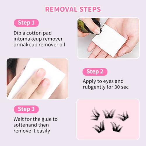 Idol Lash Extension Kit 10-12mm Cluster Lashes C+ Curl Natural Look Eyelash Clusters With Bottom Lashes Faux Lash Clusters Extensions With Tweezers & Glue For DIY Individual Lashes at Home