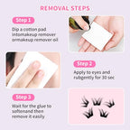 Idol Lash Extension Kit 10-12mm Cluster Lashes C+ Curl Natural Look Eyelash Clusters With Bottom Lashes Faux Lash Clusters Extensions With Tweezers & Glue For DIY Individual Lashes at Home