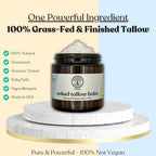 Beef Tallow for Skin | NAKED TALLOW BALM | 1 Ingredient - 100% Grass Fed Beef Tallow | Beef Tallow for Body & Face | Whipped & UNSCENTED for Sensititve Dry Skin, Babies, Eczema, Psoriasis, Rosacea (4oz)