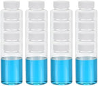 PATIKIL 20 Pcs 150ml Reagent Bottles, PET Wide Mouth Round Bottles with Screw Cap for Lab Water Reagent Liquids Solid Sample Storage Seal, Transparent