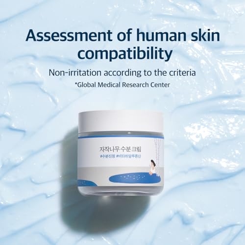 ROUND LAB Birch Juice Moisturizing Cream 2.7 Fl Oz, 48-Hour Deep Hydrating Face Moisturizer with Birch Sap & Vita Hyaluronic Acid for Acne-Prone Skin, Reduces Sebum, Oil, Blackheads, Korean Skin Care
