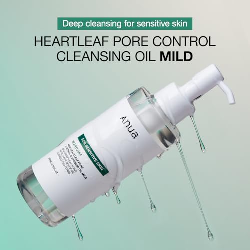 Anua Mild Double Cleanser Duo for Facial Cleansing : Heartleaf Pore Control Cleansing Oil Mild & Heartleaf Quercetinol Pore Deep Cleansing Foam for Double Cleansing, Blackhead Remover, Korean Skincare