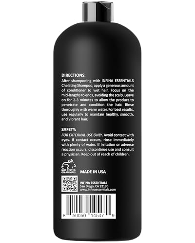 Chelating Conditioner - Sulfate Free Metal Detox Conditioner Enriched with Chelactik-3 & Rosemary Oil, Color Safe Hard Water Conditioner for Mineral Build Up Swimmers Hair - 16 fl oz