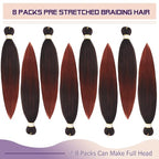 Beyond Beauty Braiding Hair pre stretched, Braids Synthetic Fiber Ombre Yaki Texture, Natural Easy Twist Braids Crochet Hair Hot Water Setting hair extensions