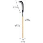 Zenport K318 77.5cm (30.5-inch) Long Curved Sickle, 9 Inch Carbon Steel Blade, Beige