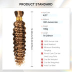 Human Braiding Hair 16 Inch 100g Ombre Highlight Deep Wave Bulk Human Hair for Braids No Weft Curly Bundles Human Hair Extensions for Boho Knotless Braids Wet and Wavy Braiding Hair (4/27)