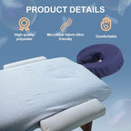 Tatuo 12 Pcs Face Cradle Covers for Massage Head Rest Microfiber Reusable Soft Thicker Massage Table Face Covers Oil Proof Headrest Cradle Sheets for Spa Beauty(Navy Blue)