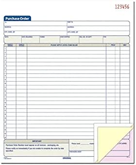 Adams Purchase Order Book, 8.38 x 10.69 Inch, 3-Part, Carbonless, 50 Sets, White, Canary and Pink (TC8131)