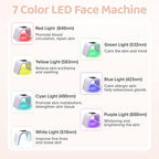 Led-Light-Therapy, Red Light Therapy for Face 7 in 1 Colors LED Facial Skin Care Tool Facial Neck Body Hand Skincare Mask