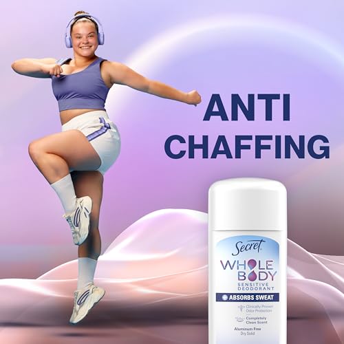 Secret Whole Body Deodorant Dry Feel Stick + Absorbs Sweat for Women, Completely Clean Scent, Aluminum Free Deodorant Stick, 72 HR Odor Protection, 2.4 oz