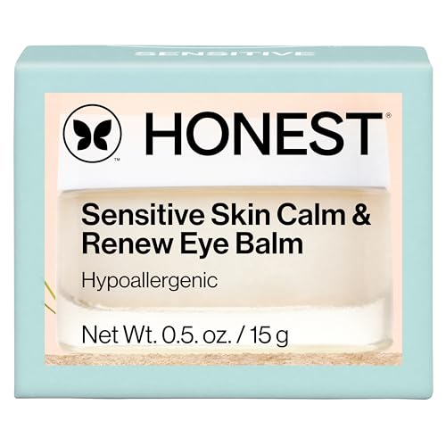 Honest Beauty Sensitive Skin Calm Renew Eye Balm, Moisturizing, Firming, Hypoallergenic, Fragrance-Free, Vegan, 0.5 oz