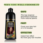 Instant Dark Wine Red Hair Dye Shampoo 3 in 1 for Gray Hair, Natural Hair Color Shampoo for Men & Women, 17.6 FL OZ Herbal Red Hair Shampoo & Red Hair Dye Colors in Minutes