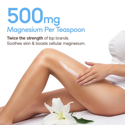 Relief Magnesium Cream Body Butter with Comfrey & Peppermint Essential Oil - Extra Strength Arnica Cream 11,000mg Pure Magnesium Lotion for Kids & Adults, Joint, Muscle Relief, Cramping & Soreness