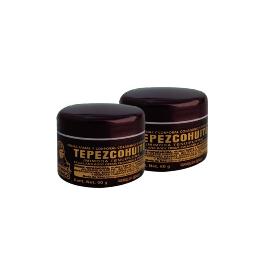 Del Indio Papago Tepezcohuite Night Cream 60g 2.02Fl Oz 2 Pack - Reduce Expression Lines - Clarifies Skin Imperfections
