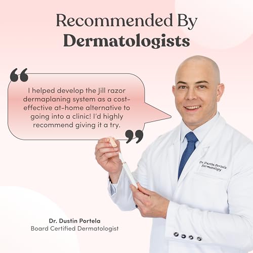 Jill Dermaplane Razor Refills | 4 Shave Sets, 8 Dermaplane Refill Blades | Sensitive Skin Razor Blades to Exfoliate & Smooth Skin