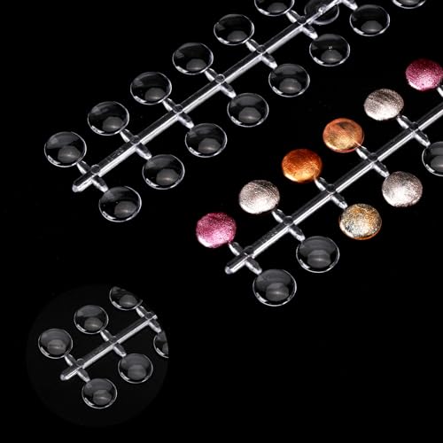 Tbestmax 720 Pcs Nail Polish Swatch Dots Round False Nail Display Tips Transparent Nail Art Color Display Chart with Adhesive Sticker for Nail Polish Training Practicing