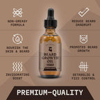 Striking Viking Beard Growth Oil with Biotin - 2 Fl Oz, 2 Pack, Sandalwood - Thickening & Conditioning Biotin Beard Growth Serum for Men with Argan & Jojoba Oil - Facial Hair Serum for Men