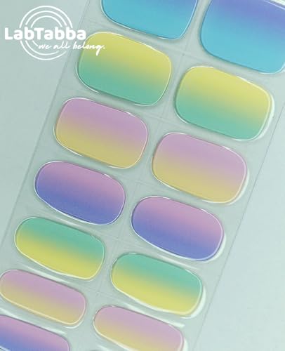 Semi Cured Gel Nail Strips - 30pcs Glaze Gel Nail Stickers, Salon Quality DIY Nail Wraps, Nail Stickers for Easy Application, UV Light Required