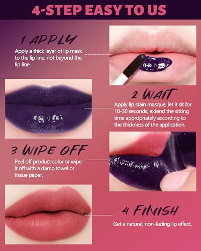 3Pcs Peel Off Lip Stain Tattoo Set, Long Lasting Lip Liner Stain Peel Off Matte Lip Gloss Nude Lipstick, Waterproof Smudge Proof High Pigmented Color Peel Off Lip Stain Tint Women Lip Makeup Gift