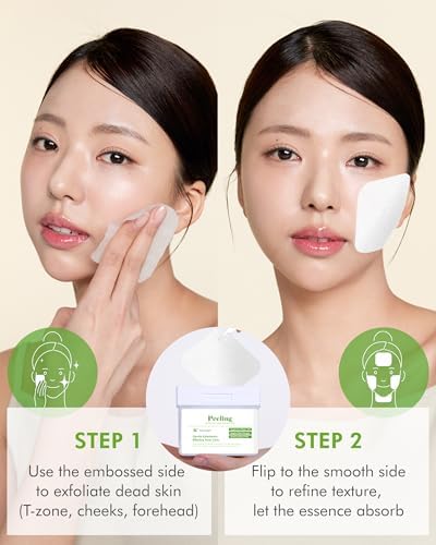 DERMAL Apple Peeling Toner Pad – Gentle Exfoliating and Hydrating Toner Pads with AHA, BHA, and PHA for Smoother, Radiant Skin - Facial Peels, Resurfacing Facial Exfoliants, 80pads