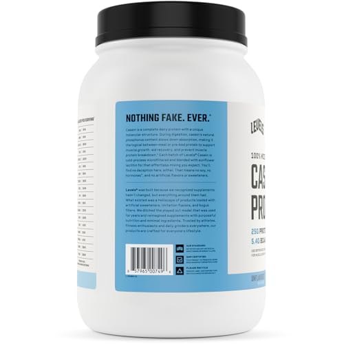 Levels 100% Micellar Casein Protein, Hormone Free, Unflavored 2LB