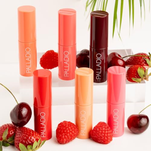 Palladio Jelly Tint, Liquid Stain for Cheeks & Lips, Vivid Color Lip Stain, Lightweight Non-Sticky and Transfer-proof, Natural Finish Makeup, Wineberry