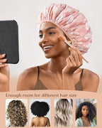 Yanibest Waterproof Shower Cap for Women, Reusable Double Layer Shower Cap, Non-Slip Shower Cap for Most Hair Types, One Size