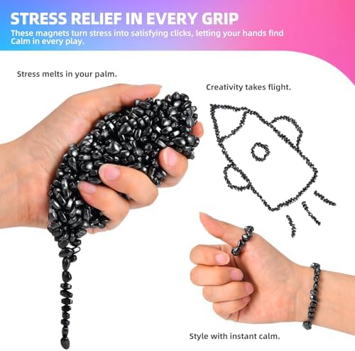 1000pcs Fidget Toys for Adults & Teens,Weak Magnetic Putty Black，Stress Relief Sensory Toys for Autism ADHD Anxiety,Desk Fidgets Toys for Office/Adults Gifts