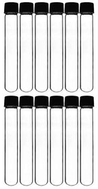 Eisco - Test Tubes, 50mL, Borosilicate 3.3 Glass, Round Bottom, Leak Proof Bakelite Screw Cap with Rubber Liner, Autoclavable, Chemical & Heat Resistant, Lab Storage & Sample Containers, 12 Pack