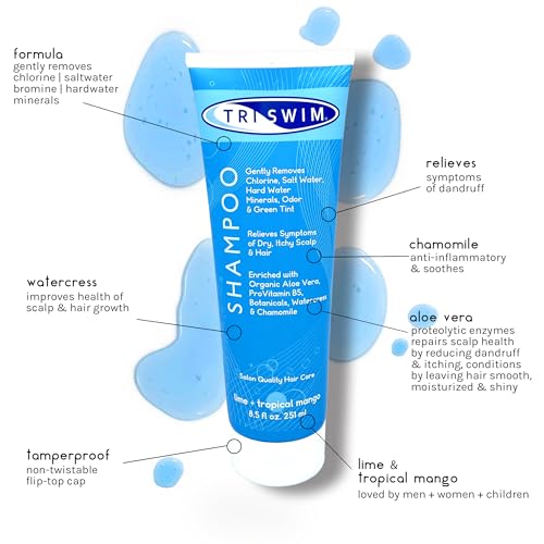 TRISWIM Chlorine Removal Swimmers Shampoo Moisturizing Repairing Hair, 8.5 fl.oz.