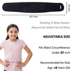 Luwint Kids Waist Belt Brace Support - Abdominal Binder Hernia Band for Waist Back Pain Relief Dance Yoga Volleyball Basketball (Black)