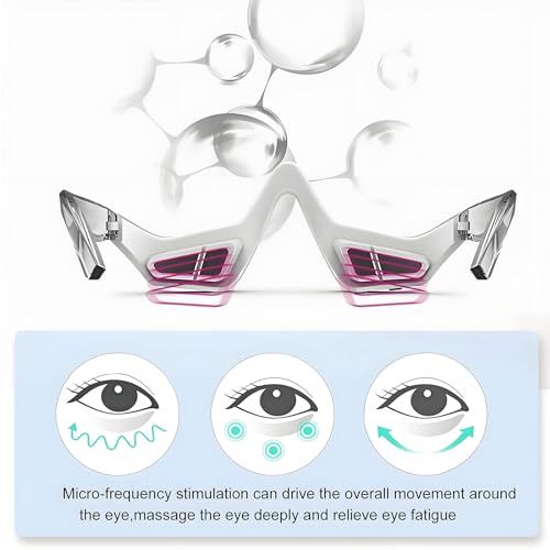 Under Eyes Red Light Therapy Massager Glasses,Microcurrent Eye face led red light Beauty Device under Eye Massager Eyes Bag Remover for Reduce Dark Circles Puffiness Wrinkles Relax Eye Strain