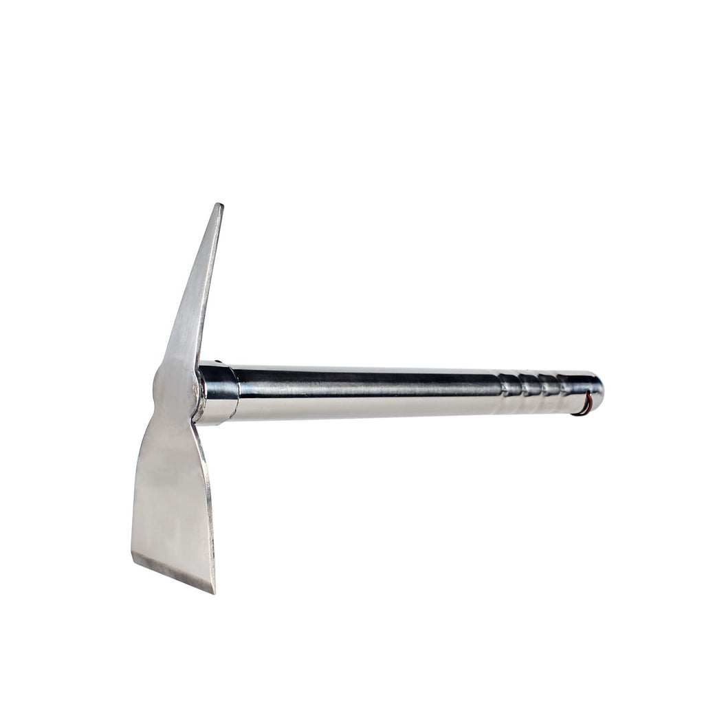 LUBAN Stainless Steel Garden Hoe Pick 15-inch Length Lightweight Weather Resistant Metal Multipurpose Hand Tool for Gardening Cultivator Weeding Seeding Turning Soil