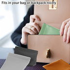 CANIPHA 8pcs Lambskin Pocket Cosmetic Bag, Waterproof Portable Small Makeup Bag No Zipper Self-closing Pouch for Women Mini Travel Storage Cosmetics Headphones Jewelry