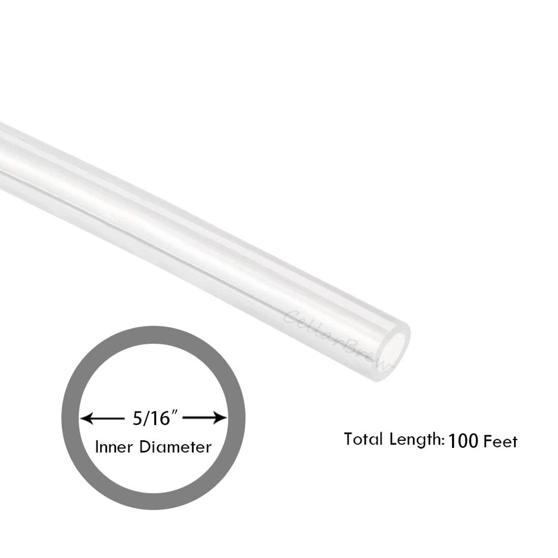 5/16" ID Silicon Tubing, JoyTube Food Grade Silicon Tubing 5/16" ID x 7/16" OD 100 Feet High Temp Pure Silicone Hose Tube for Home Brewing Winemaking