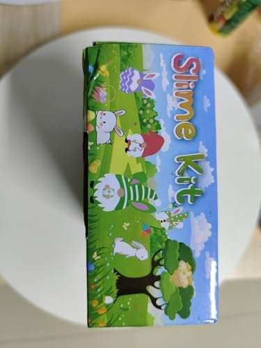 LAWOHO 6 Packs Bunny Pink Slime Kit -Cloud Clear Butter Slimes with Easter Charms & Add-ins, Soft Fluffy Slimes Kits for Girls & Boys, 360ml Pink & Green Easter Slime Making Kit Party Favor for Kids