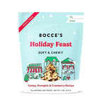 Bocce's Bakery Holiday Feast Recipe Treats for Dogs, Wheat-Free Everyday Dog Treats, Made with Real Ingredients, Baked in The USA, All-Natural Soft & Chewy Cookies, Turkey, Pumpkin & Cranberry, 6 oz