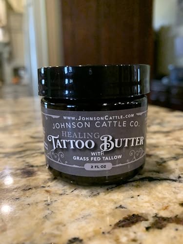 Tattoo Healing Butter with Grass Fed Tallow All Natural Organic * Sold in Tattoo Shops for at home hydration Tattoo Cream Tattoo Restoration Tattoo Balm
