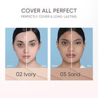 Cushion Foundation | Cover All Perfect Air Cushion | SPF 35 PA++++ | Oil-Control Waterproof Fondation Sweatproof Matte Finish Poreless Foundation Flawless BB Cream CC Cushion Makeup