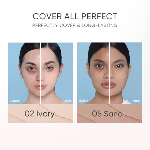 Cushion Foundation | Cover All Perfect Air Cushion | SPF 35 PA++++ | Oil-Control Waterproof Fondation Sweatproof Matte Finish Poreless Foundation Flawless BB Cream CC Cushion Makeup