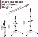 Wig Stand Tripod 50 Inch Metal Wig Mannequin Head Tripod Stand For Hairdressing Training Head Adjustable Wig Tripod Stand with Tool Tray (Silvery, Mannequin Head Not Included)