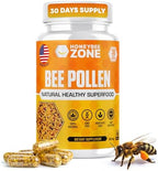 Bee pollen Supplement 100% Natural Raw Bee pollen in Veggie Caps Fermented Pollen Multivitamin, Probiotic Superfood, Vital Proteins, Amino Acids, Immune Support &Energy 60 Pollen Capsules