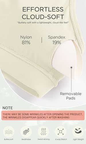 ODODOS Cloud Feeling Y Racerback Sports Bra for Women Wirefree Padded Strappy Yoga Bra