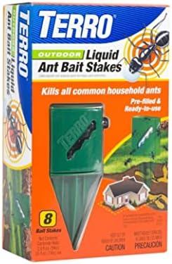 TERRO T1812 Outdoor Liquid Ant Killer Bait Stakes - BkhVHC 8 Count (0.25 oz each), 6Pack