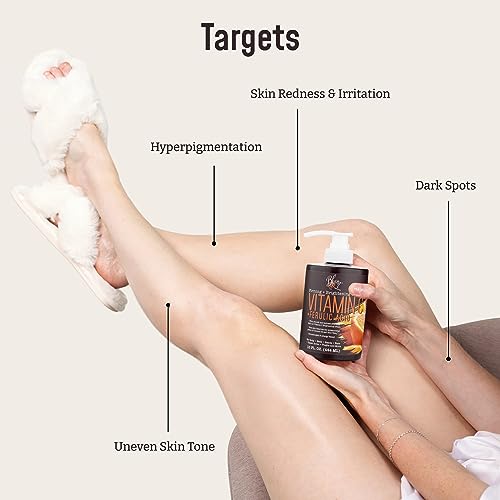 BLOOM Vitamin C Cream Body Lotion & Face Moisturizer W/Coconut Oil | Natural Skin Care Firming & Brightening Cream For Women, For Body, Uneven Skin Tone, Wrinkles, & Sun Damaged Dry Skin, 15 Oz