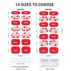 Semi Cured Gel Nail Strips, 28pcs Real Nail Polish Art Stickers/Wraps, Includes Prep Pads, Nail File & Wood Stick, Sticker Nails for Women Girls Kids DIY Gifts（Red