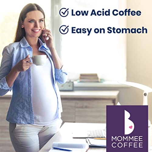 Mommee Coffee - Half Caf | Low Acid, Organic, Fair Trade, Water Processed | Whole Bean, 22 oz.