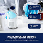 2000 ML Round Media Bottle with GL45 Screw Cap, Clear 3.3 Borosilicate Glass Bottles for Scientific Solution Storage, Multi Purpose Science Labs Solvent Container