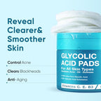 Elvira Korean Skincare Anti-Aging & Glycolic Acid Exfoliating Facial Pads With 10% Glycolic Acid, 2% Salicylic Acid & Niacinamide - 60 Toner Pads, Daily Peel Treatment for Acne Prone Sensitive Skin